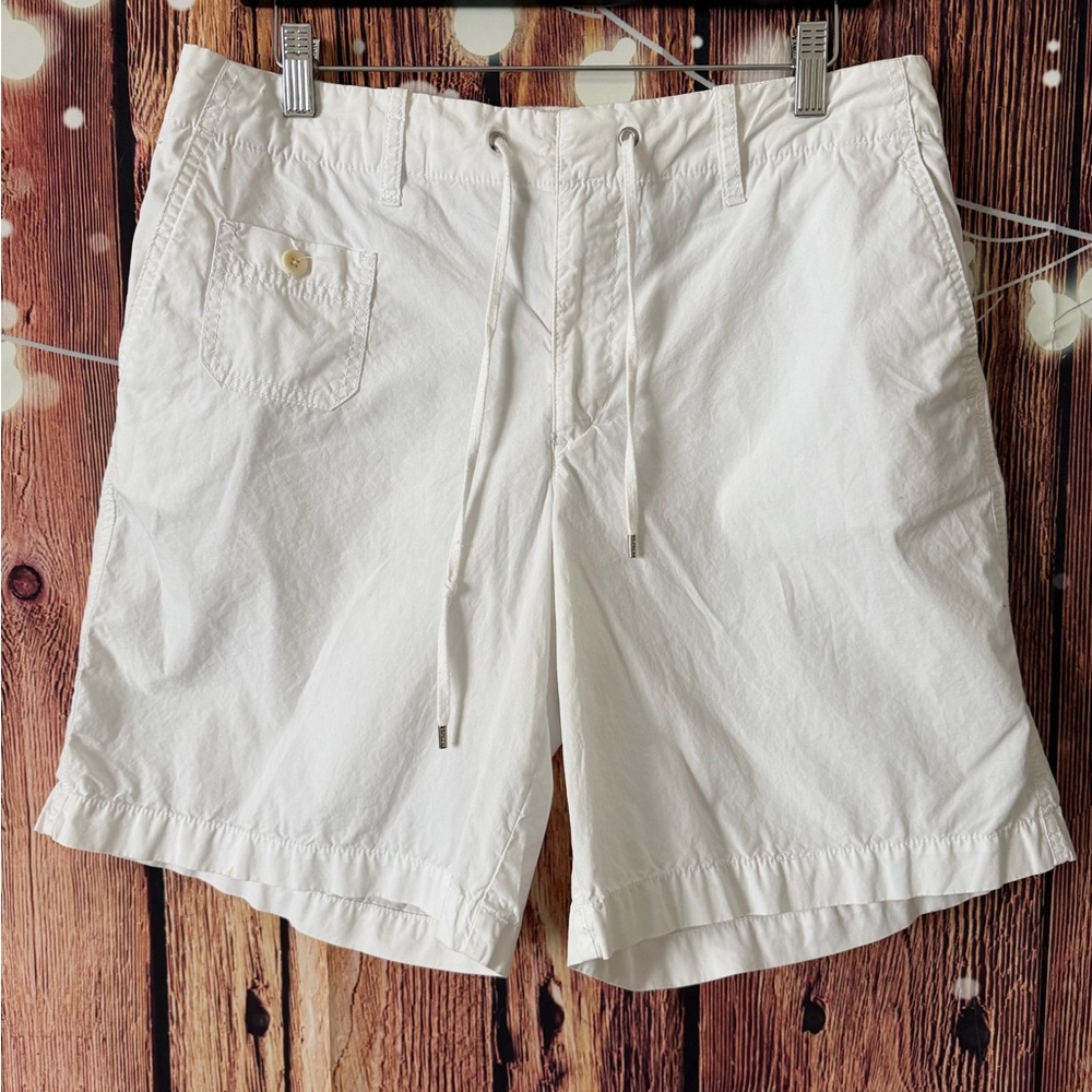 Lauren Ralph Lauren White 100% Cotton Drawstring Chino Shorts Women's Size 12